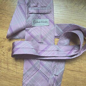 Calvin Klein Premium 3.5" Necktie - Lavender/Purple/White/Silver